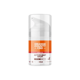 A 50ml pump bottle of Orange County CBD Active Heat Balm, 1000mg, featuring a white and orange label with a clear cap, shown on a solid white background.