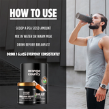 Orange County Shilajit products with a man drinking from a shaker bottle outdoors.